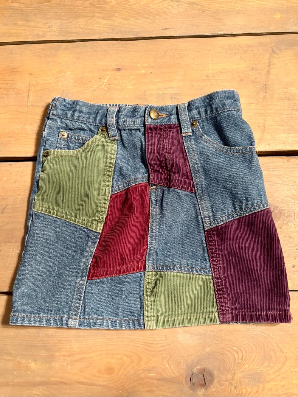 Vintage Mary Kate & Ashley Kids Patchwork Denim Skirt